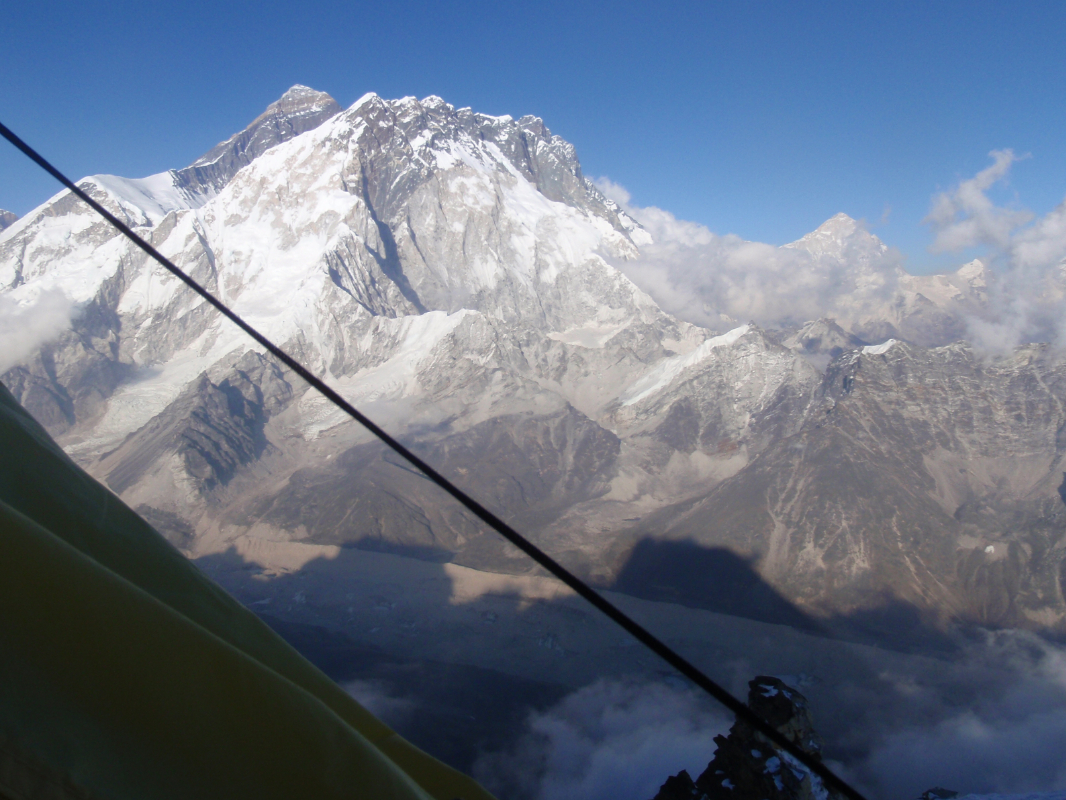 Everest as seen from Lobuche high camp